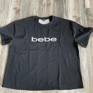 Bebe Women’s Black Short Sleeve Sweatshirt, size 3x